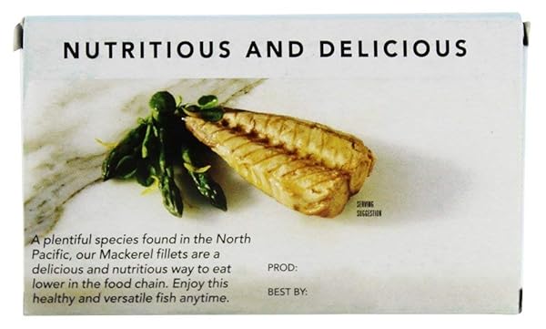 WILD PLANET SKINLESS BONELESS MACKEREL FILLETS IN ORGANIC EXTRA VIRGIN OLIVE OIL, TINNED FISH, SUSTAINABLY CAUGHT, NON-GMO, KOSHER, GLUTEN FREE, KETO AND PALEO, 4.4 OUNCE SINGLE UNIT