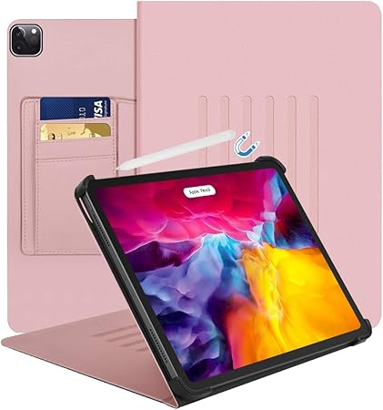 Amazon Com Ipad Pro 11 Inch Case 2020 2018 Magnetic Stand Leather Cover With Pocket Support 2nd Generation Apple Pencil Charging Auto Wake Sleep Tablet Folio For Ipad Pro 11 Rose Gold Computers