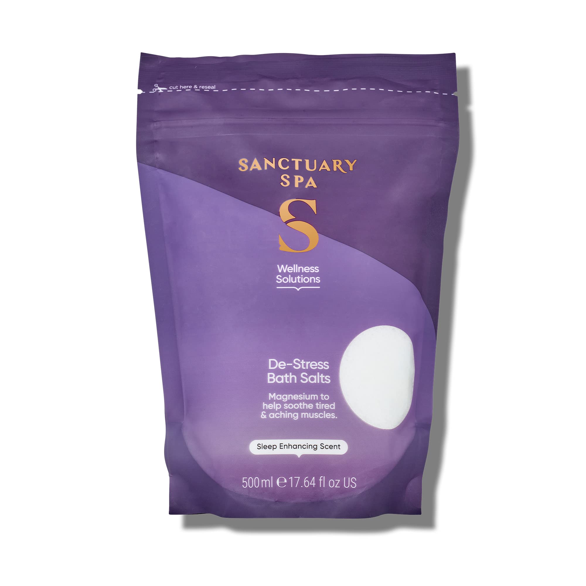 Sanctuary Spa De-Stress Epsom Bath Salts with Magnesium, No Mineral Oil, Cruelty Free & Vegan Bath Soak, 500g