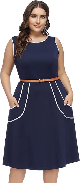 navy a line midi dress