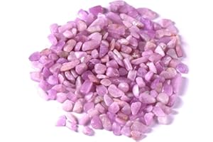 IMALY Kunzite Tumbled Chips Stone Polished Crushed Healing Crystal Quartz Pieces Irregular Shaped stones for Home Decorative Stones Vases Plants Succulents 0.5lb