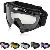 Ohleats Dirt Bike Goggles, Windproof & Dustproof Ski Racing Goggles, Men Women Safety ATV Goggles Motorcycle Accessories (Transparent)