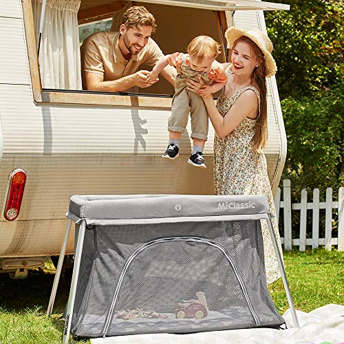 MiClassic Easy Folding Super Light Travel Bed Baby Crib Play Yard