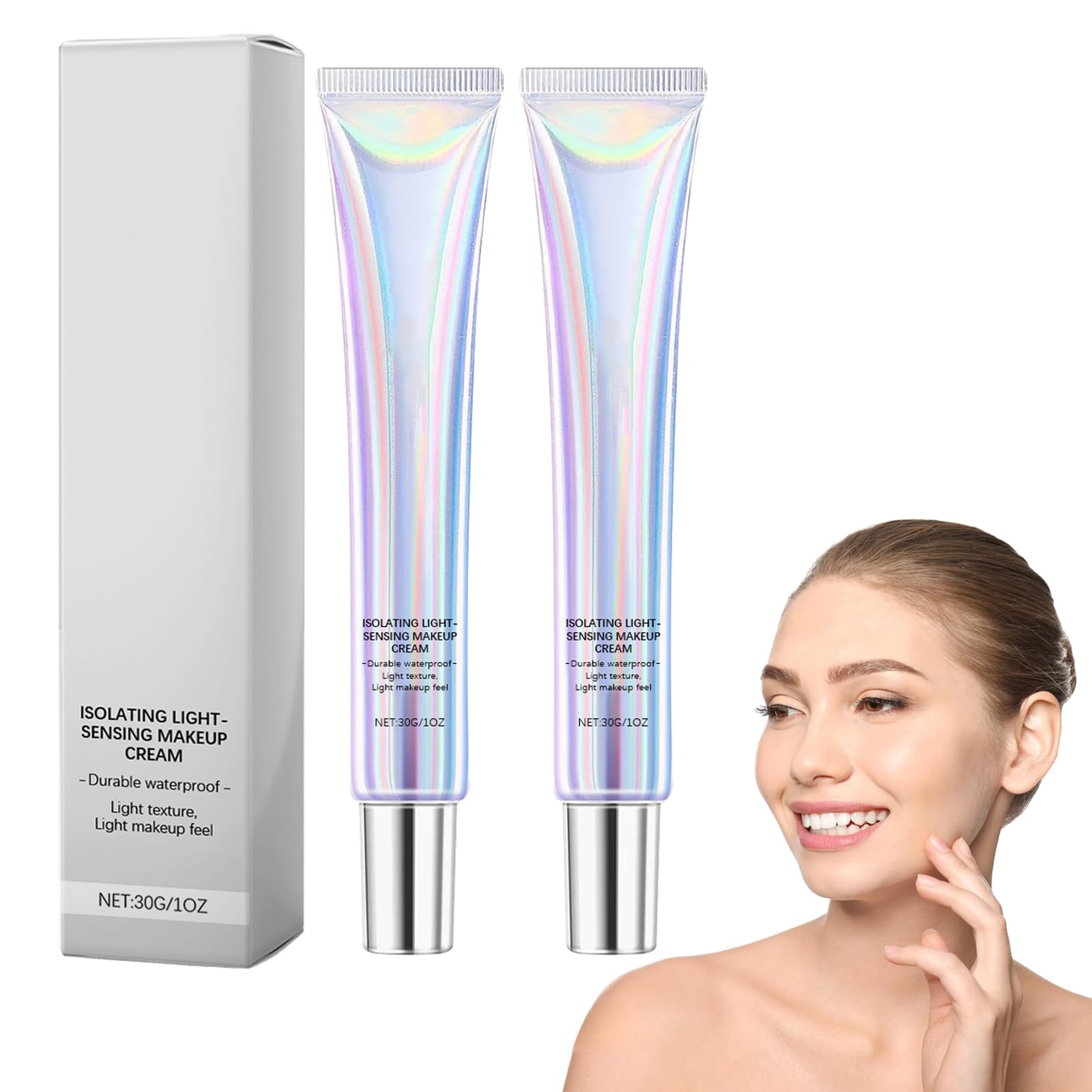 2 Piece Face Vegan Anti-Aging Cream Makeup Cream, Women Face Cream Anti Wrinkle Cream Long Lasting, Moisturizing Concealer Hyaluron Cream, For Dry Skin, Vegan, Oil Free