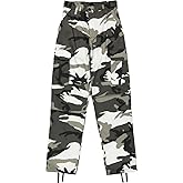 Men's Urban City Camo Cargo Pants | Military BDU Fatigues, Snow Black & White Camouflage Cargo Trousers