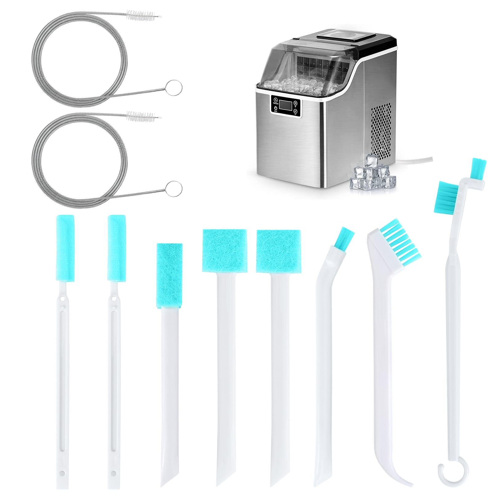 Photo 1 of Palksky Ice Maker Cleaning Brush Set, Ice Machine Cleaning Tools - 2Pcs Drain Pipe Brush Nylon Bristles with 8Pcs Crevice Cleaning Brush