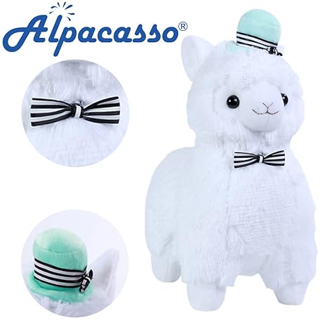 Alpacasso 14' White Plüsch Alpaka, süße weiche Kuscheltiere Spielzeug.