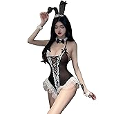 SINGUYUN Womens Sexy Bunny Costume Cosplay Lingerie Anime Costume Kawaii Rabbit Outfit Party One Piece Bodysuit Stockings Set