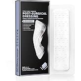 EVERLIT Post-Surgical Dressing | Sterile Waterproof Adhesive Dressing for Post-Operative Wound Care | Hypoallergenic Silicone Coated Bandage for Surgical Incision Pack of 5 (4" x 12")