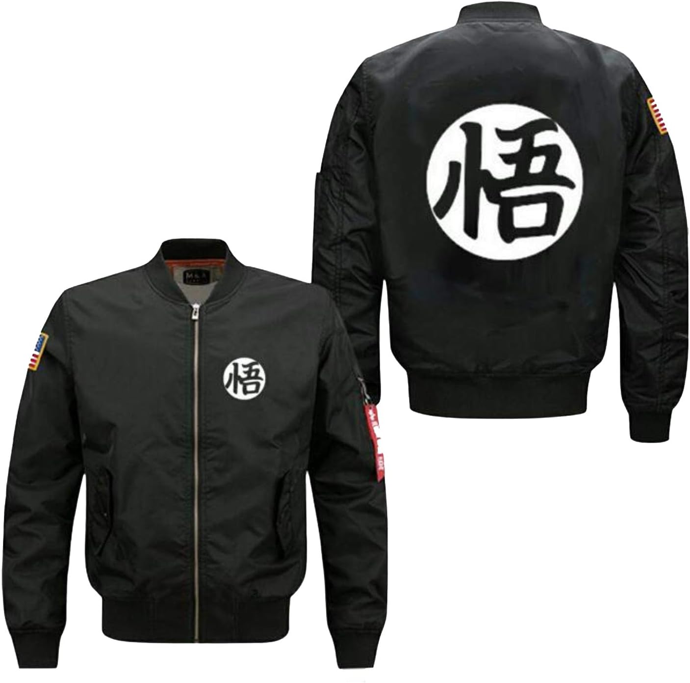 Men Bomber Flight Jacket Anime Dragon Ball Cartoon Goku Sun Baseball Coat