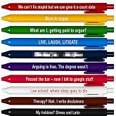 10PC Cool Funny Lawyer Ballpoint Pens Set Appreciation Gifts for Lawyers Attorney Law School Students Professional Office Desk Accessories Keepsake Souvenir Thank You Gift Ideas for Men Women Adults