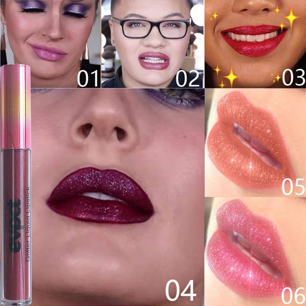 Xixou Shimmer Lip Gloss Metal Lipstick Primers Waterproof Moisturizing Liquid Lipstick Long Lasting Glitter Lip Tints