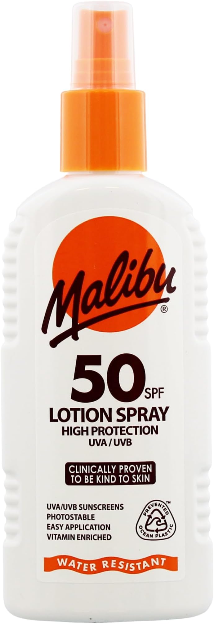 Malibu SPF50 Sunscreen Lotion Spray with Aloe 200ml Water Resistant