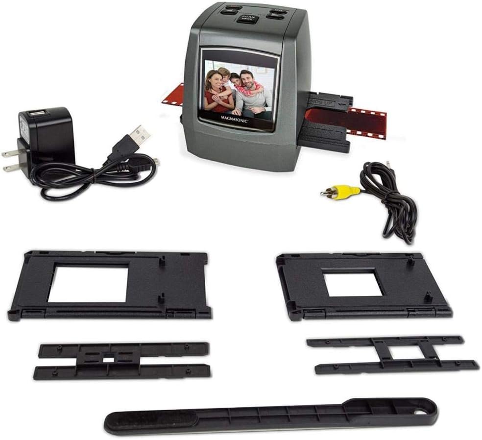 Magnasonic All-in-One High Resolution 22MP Film Scanner, Converts 35mm/126KPK/110/Super 8 Films, Slides, Negatives into Digital Photos, Vibrant 2.4" LCD Screen, Impressive 128MB Built-in Memory: Office Products