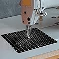 Jonnick Improved Version Quilting Slider Mat with Tacky Back - Free Motion Quilting Accessories-Grid Marked Make Sewing Easier (Black, 11.8"X7.87")