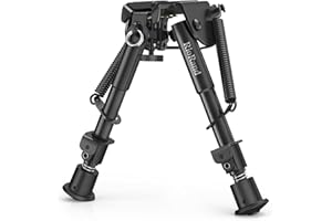 RioRand 6" to 9" Hunting Rifle Bipod Adjustable Spring Return Sniper Sling Swivel Mount