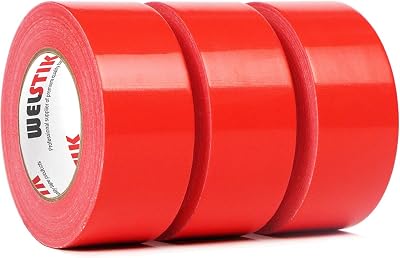 WELSTIK Duct Tape 3 Pack 48mm x 27m Waterproof Fabric Tape Red DIY Repair