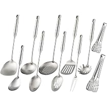 Amazon.com: Juego de utensilios de cocina de acero inoxidable 18 ...