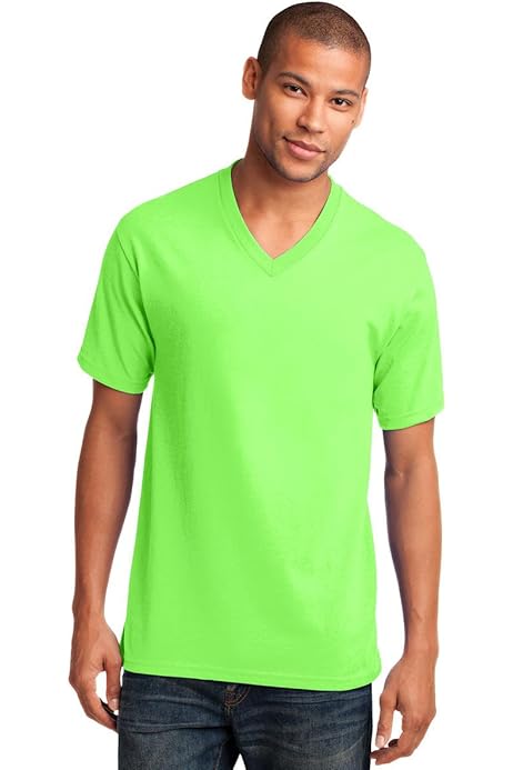 Lime green v neck t shirt mens Clearance