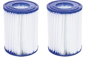 WuYan 2 Pack Swimming Pool Filter Compatible for Cartridge Type II, Replacement Hot Tubs Filter Compatible with Lay Z Spa Filter Pump