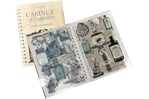 CORACREACRAFTS Sticker Book, Journal Stickers, Sticker Book for Adults, Teens, and Kids, Book of Stickers, 10-Pages Transparent and Washi Sheets Vintage Stickers Crafts (Cabinet of Curiosities)