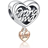 Annmors Charms for Bracelets 925 Sterliing Silver Thank You Family & Friends Two Tone Dangle for Women Charm Bracelet & Necklace