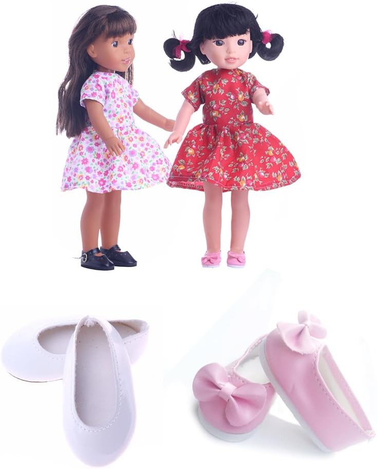MSDS Doll Clothes for American Girl Dolls:- 2set+2shoes for 14.5 inch Wellie Wisher Dolls