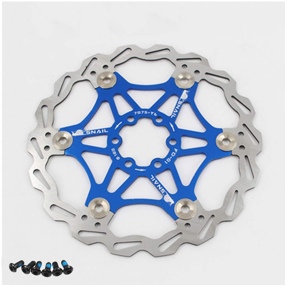 Newgoal Bicycle Disc Brake Disc 180mm Mountain Bike Floating Brake Disc Center Lock Bicycle Accessories(blue)
