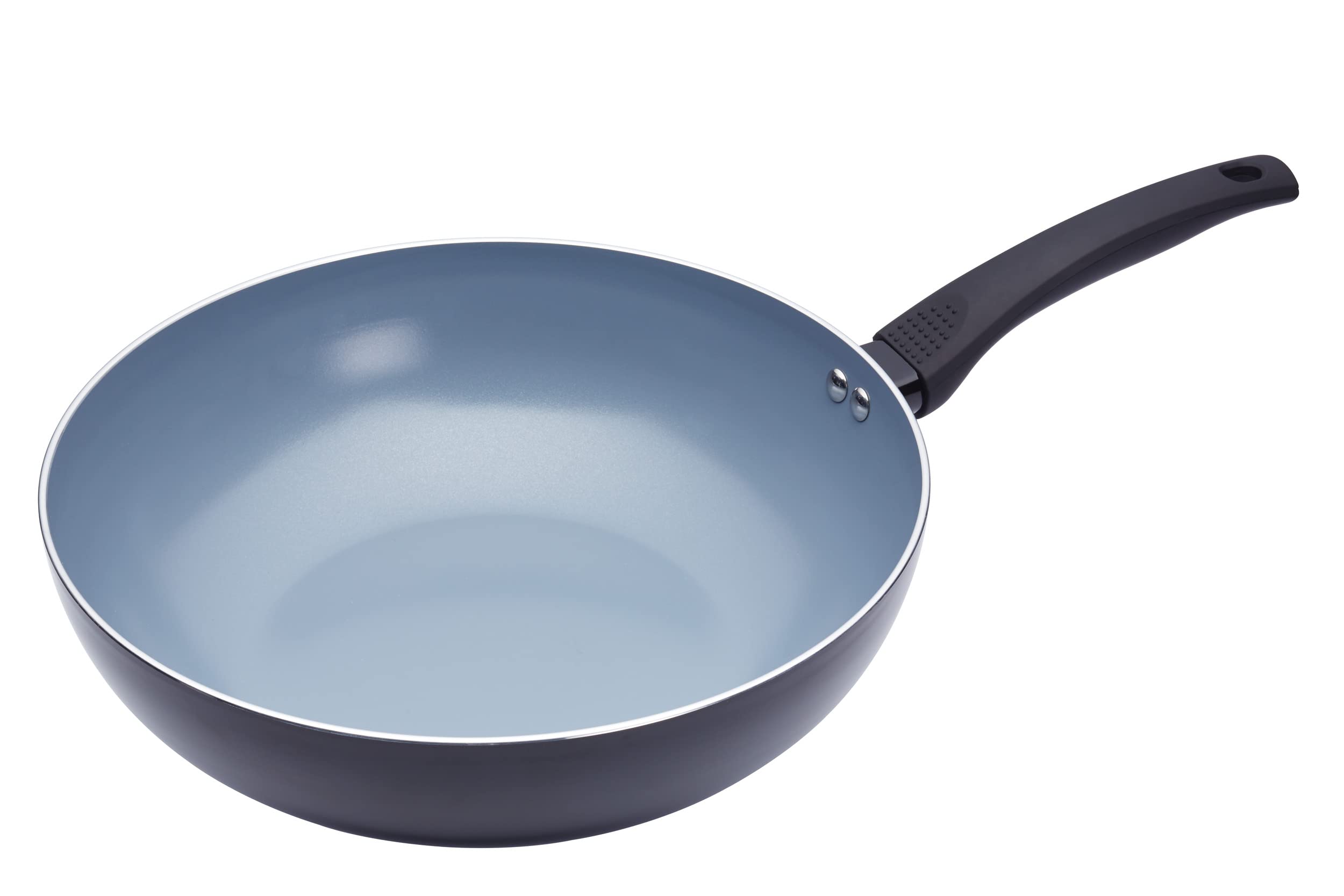 MasterClass Induction-Safe Ceramic Eco Wok with PTFE, PFOA and BPA Free Non Stick, 29.5 cm (11.5"), Grey