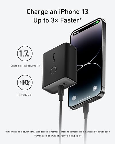Anker 521 Power Bank, 45W Wall Charger with 5,000mAh 20W Portable Charger,  Dual-Port USB-C for iPhone 15 Series, iPhone 14/13 Series, iPad Pro,  AirPods, Apple Watch, Samsung Galaxy and More in Dubai -
