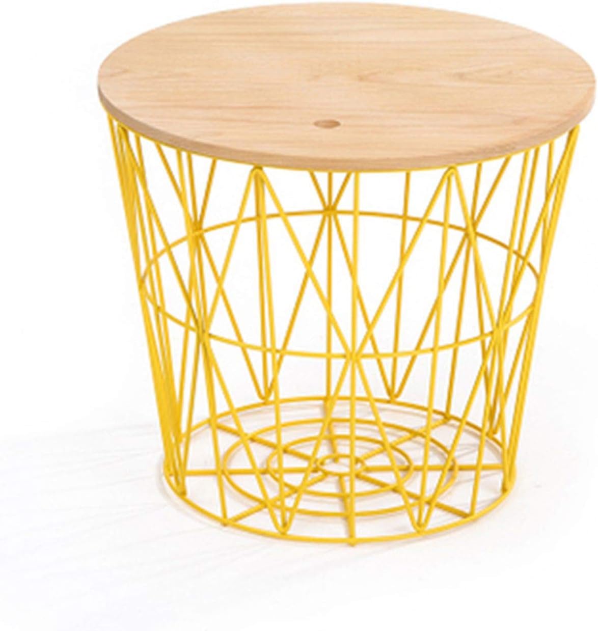 Amazon Com 20 Inch Round Magazine Storage Wire Coffee Table Yellow Kitchen Dining
