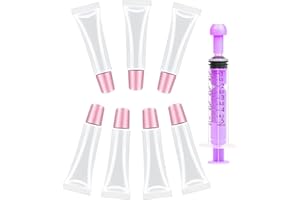 Guokoo 7pcs Lip Gloss Tubes - 10ml Clear Refillable Squeeze Tubes for Lip Balm and Travel Toiletries