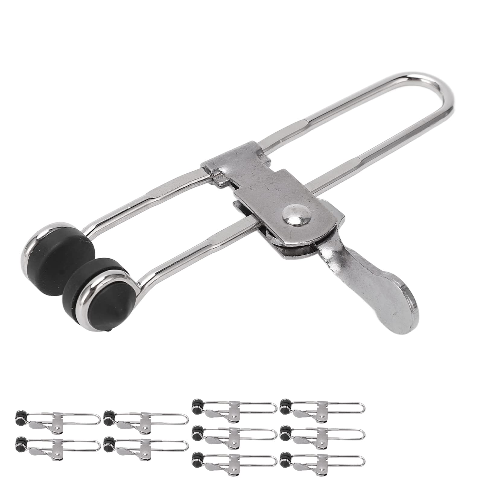 10PCS Lever Action Grid Clamps, Universal Lever Lock Rubber Head Clamps, Multifunctional Stainless Steel Grid and Line Clamps