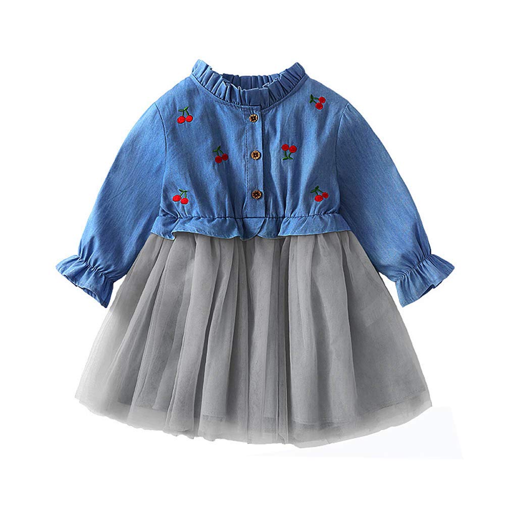 Mua ベビー服 ワンピース ドレス レース チュール 長袖 ドレス 韓国風 子供服 おしゃれ 女の子 幼児 可愛い 暖か キッズ 人気 普段着 秋冬 新生児 赤ちゃん 結婚式 発表会 通園 お出かけ 撮影 七五三 出産祝い 誕生日 新年プレゼント セール Tren