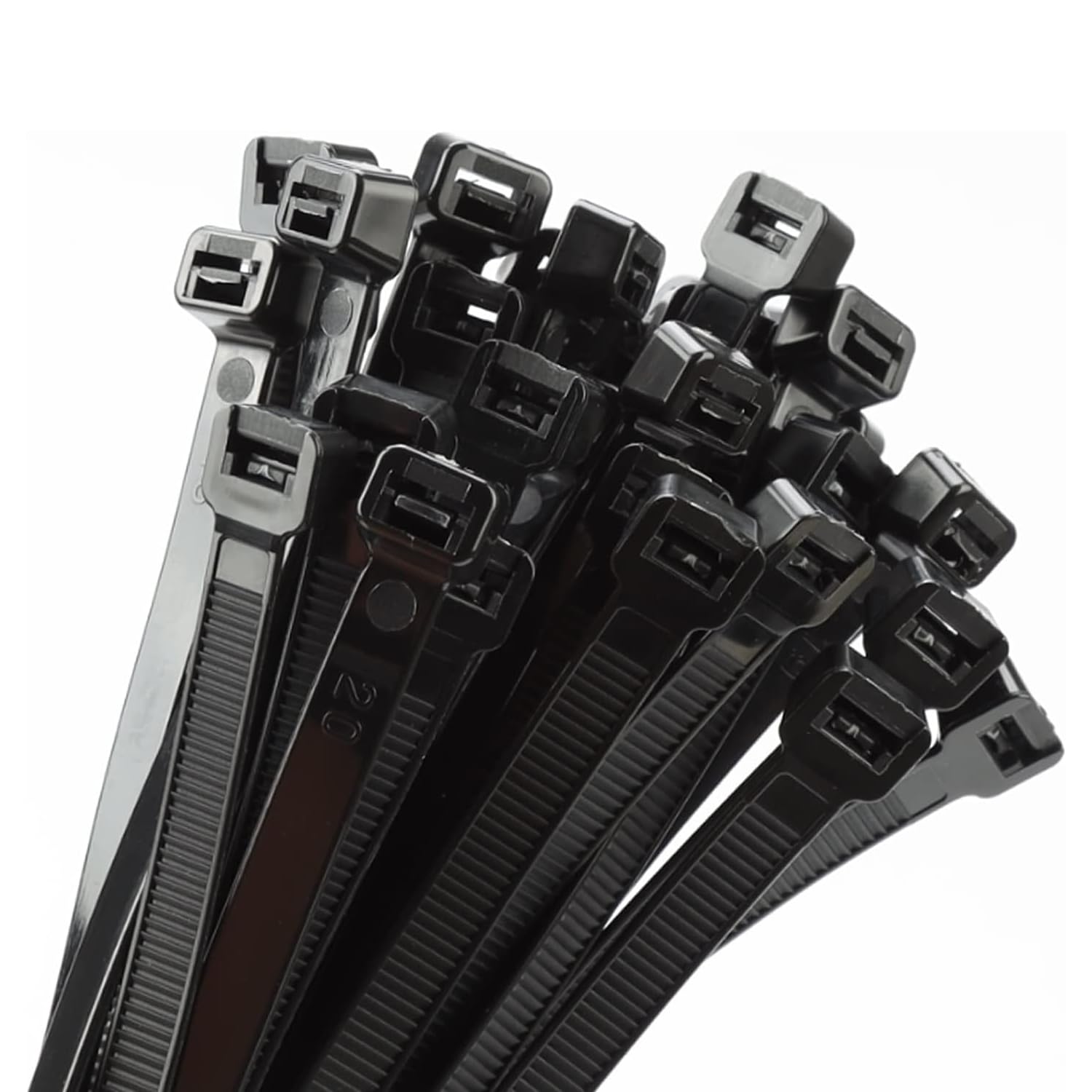 Armpow 50pcs 600mm x 9mm Long Heavy Duty Cable Tie Wide UV Resistant 80 KG Tensile Strength for HVAC Outdoor Construction,Ultra Strong Self Locking Extra Long Zip Tie Wraps(9mm x600mm -50pcs, Black) — image 1