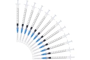 ULOVE PRS 50 Pack 1ml 23Gauge 1Inch - Luer Lock 1ml 2.5ml 3ml 5ml 10ml 20ml with 25Ga, 23Ga, 22Ga, 21Ga, 18Ga Lab Consumables(Individually Sealed Wrapped)
