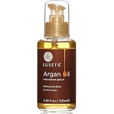 Luseta Pure Argan Oil Hair Serum for Frizz Control 3.38 Floz | Argan Oil Hair Serum for Dry, Frizzy, Damaged Hair; Smooths, Moisturizes, Adds Shine and Control Frizz