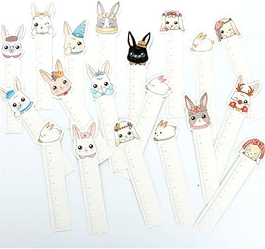 Amazon Onior プレミアム ブックマーク しおり ルーラー 多機能 学生 文房具 メッセージカード しおり 文房具 可愛い うさぎ 30枚 便利 しおり 文房具 オフィス用品