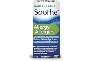 Soothe Allergy Eye Drops, Antihistamine and Redness Reliever Eye Drops for Itching due to Allergies, Symptomatic Relief for I