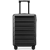 NINETYGO Carry On Luggage 22x14x9 Airline Approved, 20 Inch Luggage with Smooth Double Spinner Wheels, Hard Shell PC+ABS Suitcase Carry-On, Lightweight Travel Luggage, TSA Approved (Black, Andes)