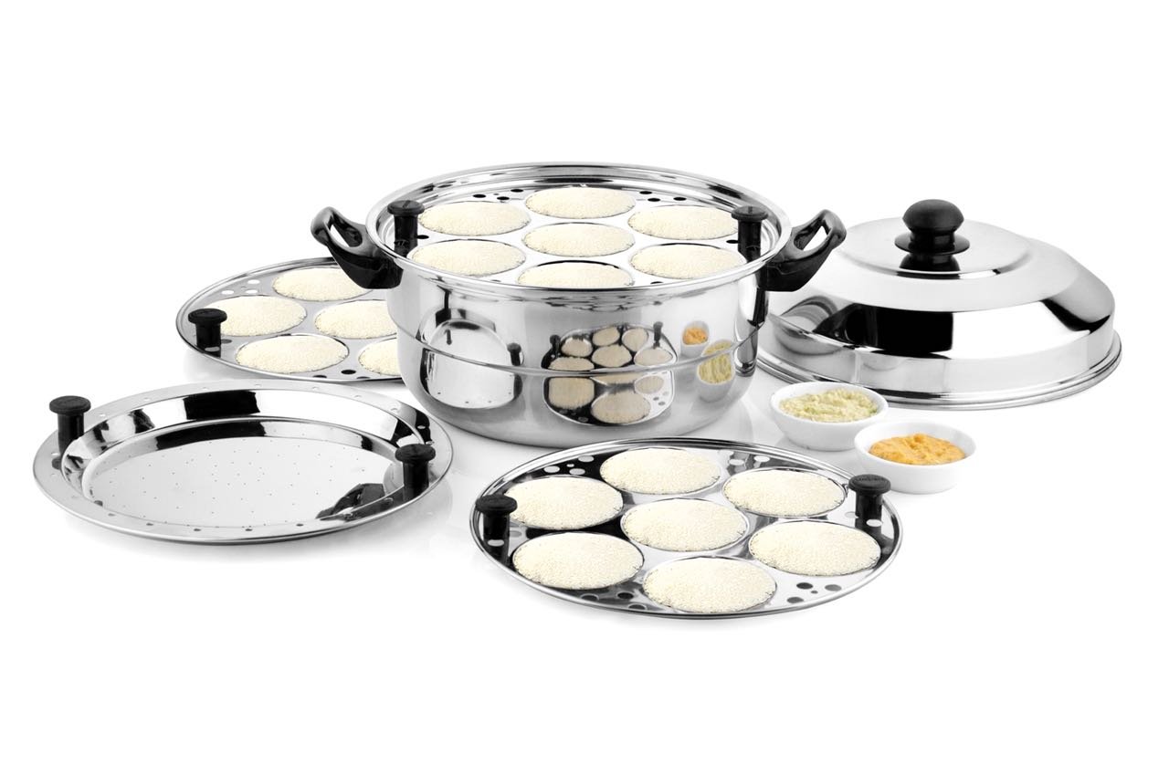 Buy LUXURIA Stainless Steel Idly Pot & Steamer With Plate, Clear Online