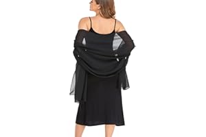 Pukguro Shawls and Wraps for Evening Dresses Sheer Chiffon Women Elegant Soft Silky Wraps Wedding Bridal Scarf