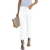LOOKUB Women's High Waisted Crop Flare Jeans for Women Cropped Bell Bottom Jeans for Women Bootcut Denim Pants with Live Hem