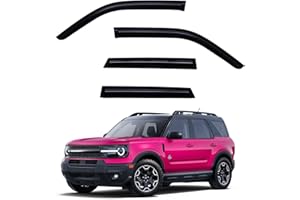 YLSCOO Window Visors Rain Guards Compatible with 2021-2025 Ford Bronco Sport, Out-Channel Side Window Wind Deflectors Vent Shades Accessories, Dark Smoke 4 Pcs, 2022 2023 2024