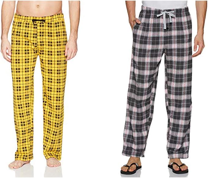 The Slumber Project Men's Bundle Flannel Pajama Pant, Comfort Fit (Medium) Grey