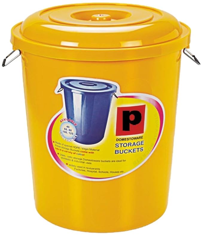 Plasto Plastic Multipurpose Unbreakable Storage Bucket Drum with Lid 50