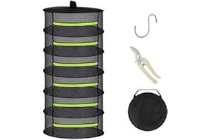 Herb Drying Rack 6 Layer 2ft Drying Net,Comes with a Zipper and Hook,Used for Hanging Plants in Outdoor Courtyards