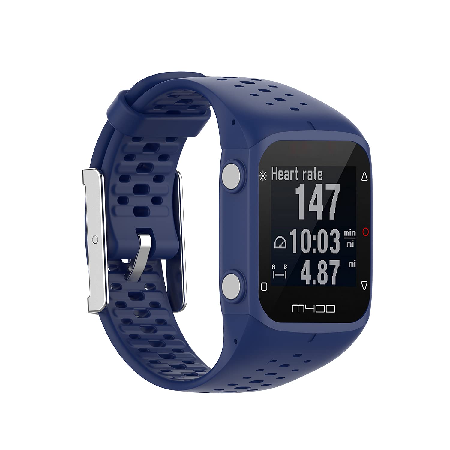 Tiggo Compatible Sport Strap for Polar M400/M430, Adjustable Silicone Watch Band, Dark Blue, 35.5 mm x 145.5 mm x 93.0 mm