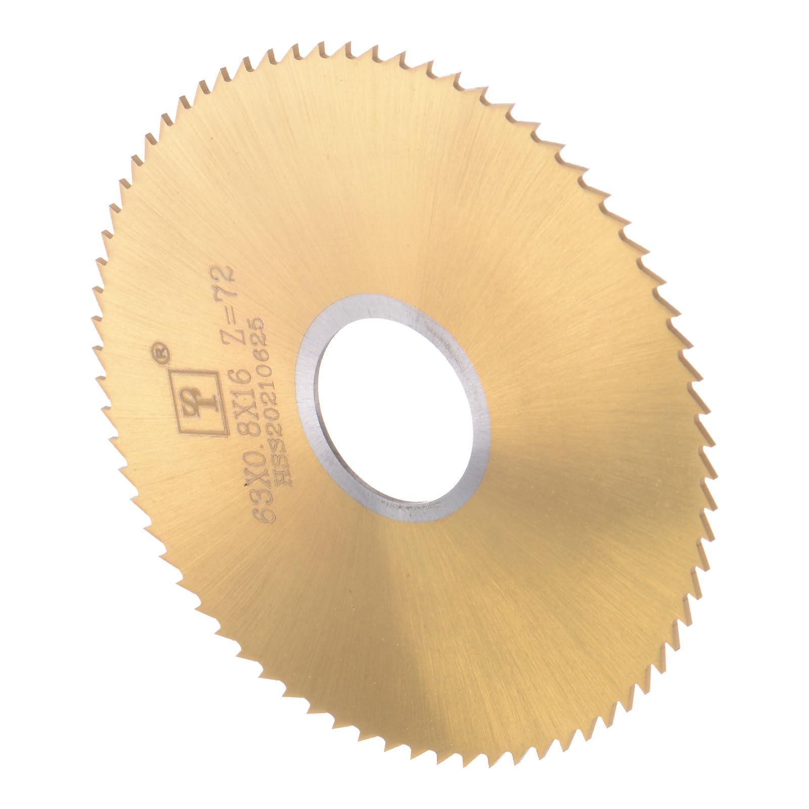 CoCud Circular Saw Blade, 63mm Dia 16mm Arbor 0.8mm Thick 72 Tooth, 6542 High Speed Steel (HSS) Wood Cutting Table Saw Blades Gold - (Applications: for Metal Woodwork Plastic Aluminum)