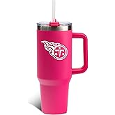The Memory Company Officially Licensed NFL 40oz Game Day Tumbler - Double Wall Insulated Stainless Steel Travel CupPink, Football Fan Drinkware with Leak-Proof Lid, For Hot & Cold Beverages